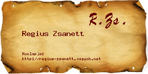 Regius Zsanett névjegykártya